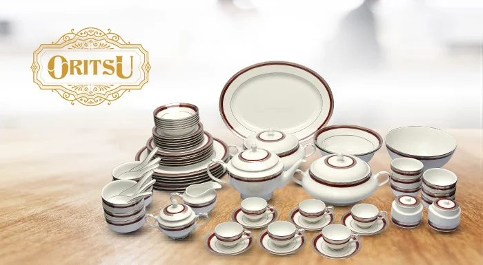 ORITSU Rhaya Red Modern dinner set